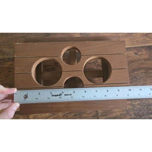 Vintage Redwood Picnic Table Condiments Holder For Picnics BBQ Parties Wooden - Picture 8 of 13